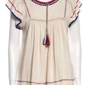 ULLA JOHNSON Silk Scoop Neck Blouse